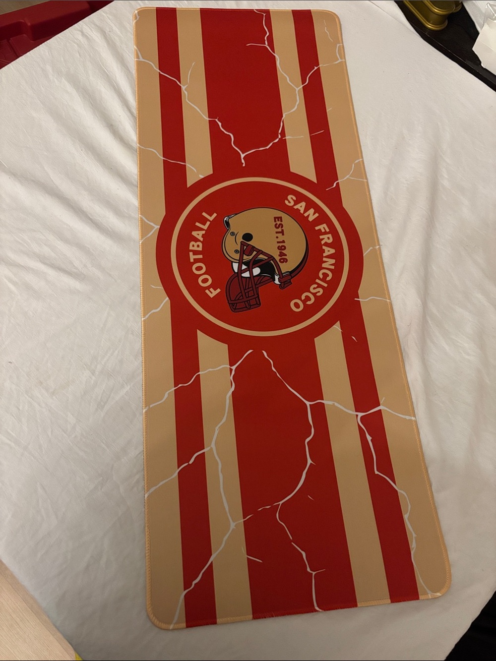 San Francisco Football Helmet Graphic runner Mat - Red & Gold(31x12)